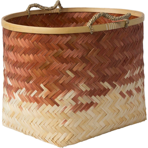 Vente en gros pas cher Paniers à linge en bambou tissé à la main du Vietnam Paniers de rangement peints durables pour salle de bain et salon - Product Image 3