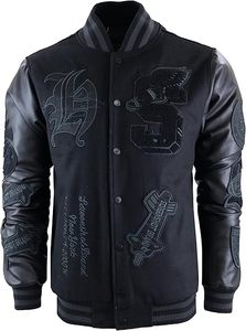 High Quality <b>Men's</b> Varsity <b>Jackets</b> <b>Thin</b> Stand Collar Light Weight Winter Wool Body Leather Sleeve Best Design Plain Fabric Front - Product Image 1