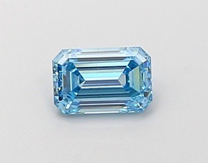 Diamant CVD bleu vif fantaisie taille émeraude de 0,56 carat, clarté VS1, excellente taille, pierre précieuse cultivée en laboratoire pour la création de bijoux fins - Product Image 1