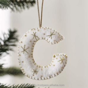 Décoration Suspendue Unisexe Tendance Faite à la Main Brodé Perlé en Tissu pour Arbre de Noël, Thème Chrétien Festif et Saisonnier - Product Image 6