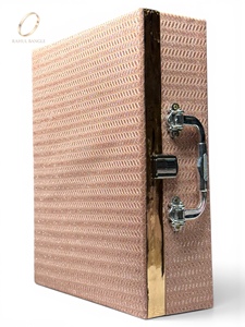 Wholesale Bracelet Rectangle Plain PU Fashion Jewelry <b>Box</b> Luxury Bangle <b>Storage</b> Case with Handle for Women - Product Image 6
