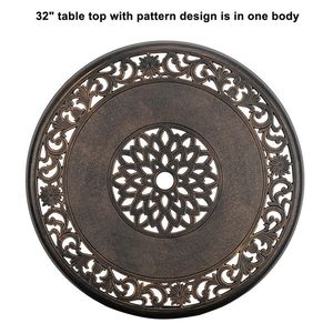 "Aluminum Outdoor Round Dining <b>Table</b> 32x32x41 Inches" - Product Image 3