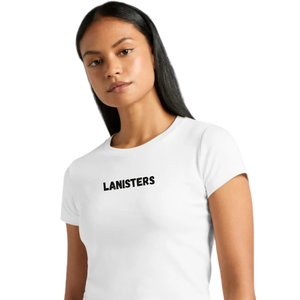 Camiseta de algodón de manga corta con cuello redondo para mujer, ajuste ceñido, estampado en el pecho, espalda lisa, informal, venta al por mayor, OEM personalizado - Product Image 3