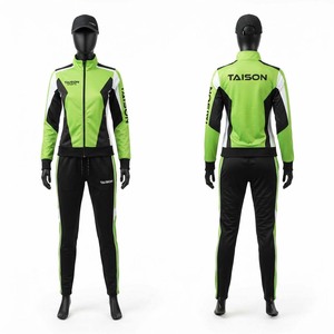 Ensemble de survêtement de cheerleading TAISON SPORTS Premium 220 GSM en polyester/nylon écologique, logo personnalisé, vert lime, noir, blanc - Product Image 1