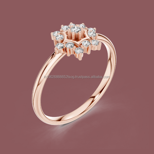 10K Designer Silver Engagement <b>Ring</b> for Her with <b>CZ</b> Accents - Product Image 1