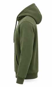 Men's Solid Olive Green <b>Hooded</b> Sweatshirt Regular Fit Cotton <b>Fleece</b> Casual Pullover with Front Pocket Winter Wear - Product Image 3