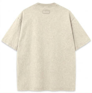 เสื้อยืดแขนสั้นสีเขียวมิ้นท์ทรงโอเวอร์ไซส์สำหรับผู้ชาย สีพื้น คอกลม ผ้าถักเนื้อนุ่ม สวมใส่สบาย ทรงปกติ ความยาวปกติ ผ้าฝ้าย 100% - Product Image 3