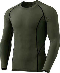 T-shirt de compression pour homme, anti-transpiration, séchage rapide, respirant, manches courtes, coupe ajustée, pour la gym, le fitness et la course à pied - Product Image 5