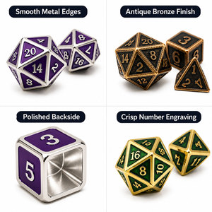Ensemble de dés RPG en métal personnalisés pour la vente en gros aux magasins de jeux – Alliage de zinc polyédrique 7 pièces, certifié EN71, boîte de présentation disponible - Product Image 4