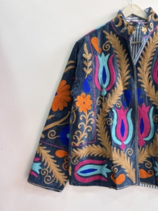 Veste en coton brodée style bohème, respirante, style vintage, veste streetwear, style bohème - Product Image 2