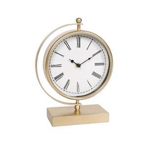 Handmade Modern <b>Gold</b> Antique <b>Round</b> <b>Table</b> Clock Decorative Metal Office Desk Clocks Decorative Customized <b>Side</b> <b>Table</b> Clock - Product Image 6