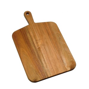 Tabla de cortar de madera redonda con asa para uso en la cocina, tabla de cortar carne y ensaladas hecha a mano, en oferta. - Product Image 4