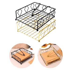 Modern Simple Design Iron Diamond-Shaped Napkin Holder Metal Tabletop Tissue <b>Clip</b> Western Restaurant Tissue Box - Product Image 2