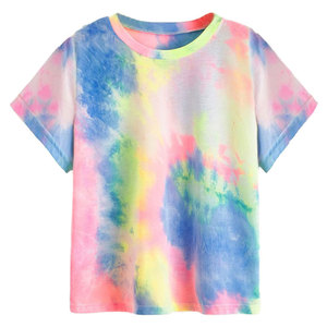 Camiseta Tie Dye Lisa y Sólida, Cómoda, Talla Grande, Ropa Casual para Mujer, Camiseta Tie Dye a Precio Razonable - Product Image 1
