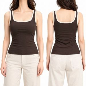 Débardeur en polyester imprimé de haute qualité, motif écossais rétro multicolore, col rond, extensible et confortable, chic et sans manches - Product Image 5