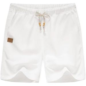 Pantalones Cortos Casuales de Lino y Algodón para Hombre, Personalizados, de 5\"/7\", con Cintura Elástica, Cordón Ajustable, Bolsillos, Estilo Bermuda, para Playa, Verano, con Logotipo - Product Image 4