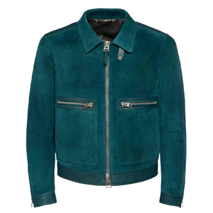 Premium Men's <b>Winter</b> <b>Leather</b> <b>Jacket</b> High Quality Standard Embroidered Technics Crocheted Weaving Stand Windproof Anti-Bacterial - Product Image 1