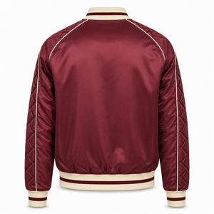 Veste en satin avec logo brodé, personnalisable, unisexe, légère, vente en gros, avec boutons sur le devant et col côtelé - Product Image 2