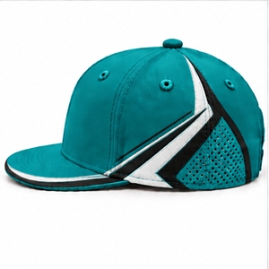 Casquette snapback 6 panneaux Index Apparel Teal avec broderie blanche, unisexe, style sportif, pour adultes - Product Image 4
