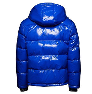 เสื้อแจ็คเก็ตดาวน์บุขนเป็ดผู้ชาย ดีไซน์ใหม่ คุณภาพสูง สำหรับกิจกรรมกลางแจ้ง สีน้ำเงินเข้มล้วน แบบสั่งทำพิเศษ สำหรับฤดูหนาว - Product Image 6