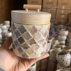 Low MOQ Bamboo Jar <b>Shell</b> Inlay Natural Material Lightweight For Home Use - Product Image 1
