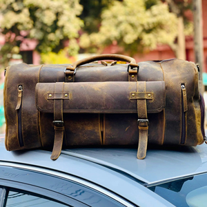 Sac de voyage en cuir fait main - Taille personnalisée, fermeture éclair, haute qualité, grande capacité, écologique, multifonctionnel, portable - Product Image 1