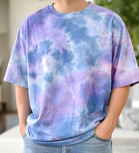 Camiseta Oversize Vintage con Estampado Tie Dye, Algodón Premium de Alta Calidad, Corte Holgado, Hombros Caídos, Estilo Urbano, Casual de Verano - Product Image 2