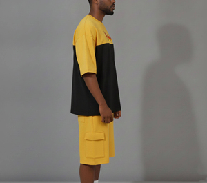 Conjunto de Camisa y Pantalones Cortos Casuales de Verano para Hombre, Tallas Grandes, Hechos a Medida, 100% Algodón Transpirable con Estampado de Letras - Product Image 6