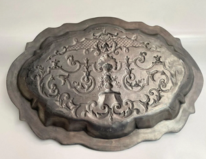 Factory Direct sale Eco-Friendly Vintage Silver Plated Oval Shaped Durable Handmade Serving <b>Tray</b> Engraved Gift for New <b>Kitchen</b> - Product Image 3