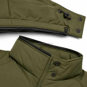 <b>Men</b> <b>Long</b> Puffer <b>Coat</b> Casual Winter Jacket Thick <b>Padding</b> High Collar Zip Front Outdoor Clothing Factory Direct Supply - Product Image 4