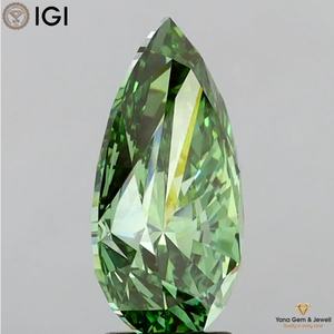 เพชรทรงลูกแพร์ CVD ผลิตในห้องปฏิบัติการ 4.00 กะรัต สีเขียวสดใสแฟนซี ความสะอาดระดับ VVS2 พร้อมใบรับรอง IGI สำหรับเครื่องประดับชั้นดี - Product Image 5