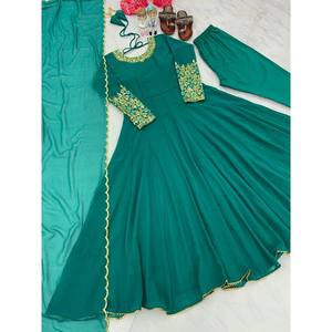 Vestido de fiesta XL Anarkali Con parte inferior y hermoso tamaño elegante Dupatta para un aspecto elegante - Product Image 3