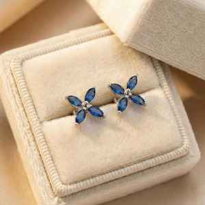 ต่างหูมาร์คีส์แซฟไฟร์แท้ รับรองความแท้ ประดับด้วยแซฟไฟร์สีน้ำเงิน ดีไซน์สวยงาม ตัวเรือนเงินแท้ 925 ชุบทอง 14K เหมาะสำหรับเป็นของขวัญ - Product Image 6