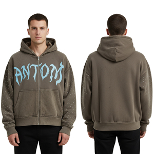 Sweat-shirts personnalisés pour hommes en coton 100% 600 g/m², streetwear de haute qualité, imprimé camouflage texture jungle, coupe ample et épaisse - Product Image 2