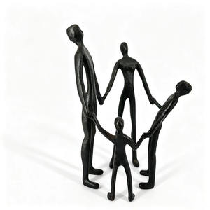 Escultura Familiar Abstracta de Hierro Negro, Figura Humana de Metal, Estatua de Sobremesa, Decoración para el Hogar, Sala de Estudio, Escultura de Escritorio - Product Image 1