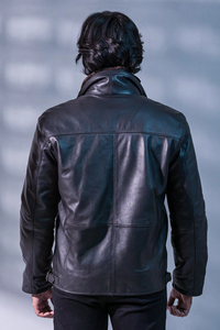 Chaqueta de Motero para Hombre de Alta Calidad Personalizable, Cierre de Cremallera, Estilo Urbano Moderno, Cuero Genuino, Logotipo OEM, Forro de Poliéster - Product Image 5
