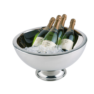 Seau à glace pour fêtes, en acier inoxydable argenté, pour bols, motifs floraux durables, capacité 5L, organisateur de table de dîner - Product Image 2