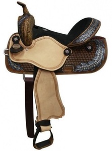 Selle de cheval western en cuir artisanal de qualité supérieure, équipement professionnel pour ranch, trail, barrel racing, fabricant et exportateur - Product Image 1