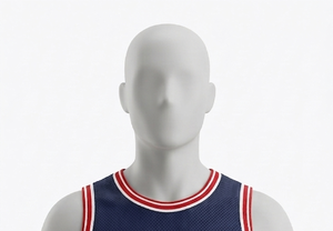 Men's Navy Blue <b>Mesh</b> Tank Top Crew Neck Sleeveless Breathable Regular Fit Basketball Apparel 100% Polyester Solid Color - Product Image 3