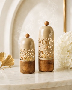 Quemador de Incienso de Latón Hecho a Mano con Base de Madera, Difusor de Aromaterapia, Porta Borlas para Decoración del Hogar - Product Image 4
