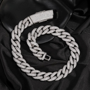 Custom Hip Hop Stylish VVS1 D Color Brilliant Cut Moissanite <b>Statement</b> <b>Necklace</b> 925 Sterling Silver IGI Certified Cuban Link - Product Image 3