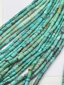 Cuentas de Turquesa Natural de Arizona, Lisas y en Forma de Tubo, de 12-13 mm, Aproximadamente 14 Pulgadas de Largo, Cuentas Sueltas de Piedras Preciosas para Suministros de Joyería y Artesanía en China - Product Image 3
