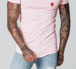 Camiseta de Hombre Rosa de Manga Larga con Cuello Redondo, Corte Regular, Tejido de Punto de Algodón, Color Sólido, Diseño Liso para Impresión Digital - Product Image 4