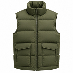 Chaleco Deportivo de Invierno para Hombre, Informal, Relleno de Poliéster, Transpirable, de Secado Rápido, con Cuello Alto, Cálido, para Exteriores, Sin Mangas, Personalizado OEM - Product Image 4