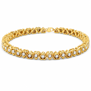Laxury Moissanite Tennis <b>Bracelet</b> <b>Women</b> Jewelry 925 <b>Sterling</b> <b>Silver</b> Heart Shape Bezel Setting Round Cut Diamond <b>Bracelets</b> - Product Image 4