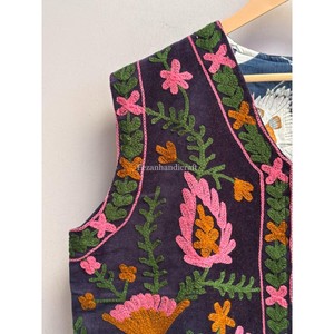 Chaleco de Terciopelo Unisex, Hecho a Mano, con Bordado Largo, Estilo Boho Chic, Chaqueta Casual para Mujer - Product Image 2
