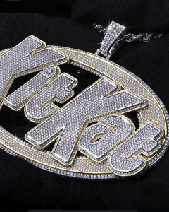 Personalizado elegante Spede Moissanite elipse personalizado nombre placa Iced Out colgante para raperos - Product Image 1