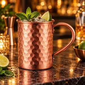 Wholesale Premium Metal <b>Copper</b> Moscow Mule Mug Hammered Finish Bar Restaurant Drinkware Cocktail Cup Gift Serving Home Party Use - Product Image 1