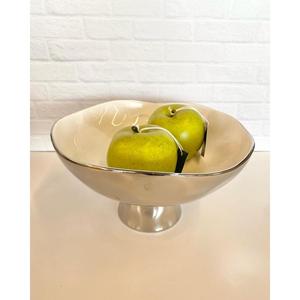 ชามผลไม้โบราณโค้งขนาดใหญ่พร้อมฐานตั้งสำหรับตกแต่งโต๊ะในห้องนั่งเล่น ชามตกแต่งบ้าน - Product Image 3