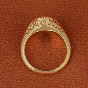 แหวนหมั้นเพชรทรงรีเพาะเลี้ยงในห้องปฏิบัติการ ทอง 14K สไตล์อาร์ตเดโค วินเทจ แหวนเจ้าสาวแบบฝังขอบ งานจิวเวลรี่ชั้นดี รับรองโดย IGI - Product Image 6